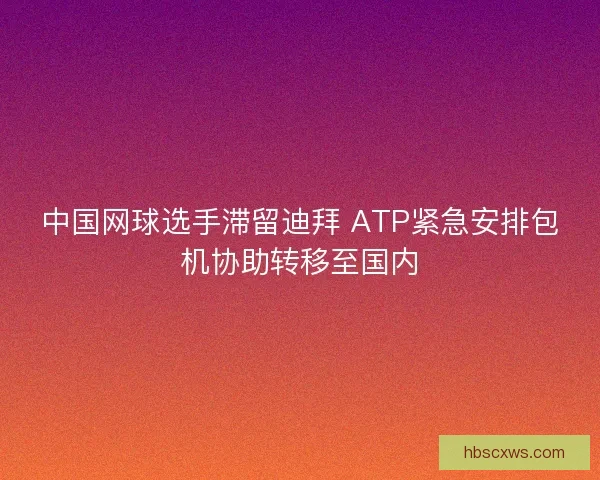 中国网球选手滞留迪拜 ATP紧急安排包机协助转移至国内