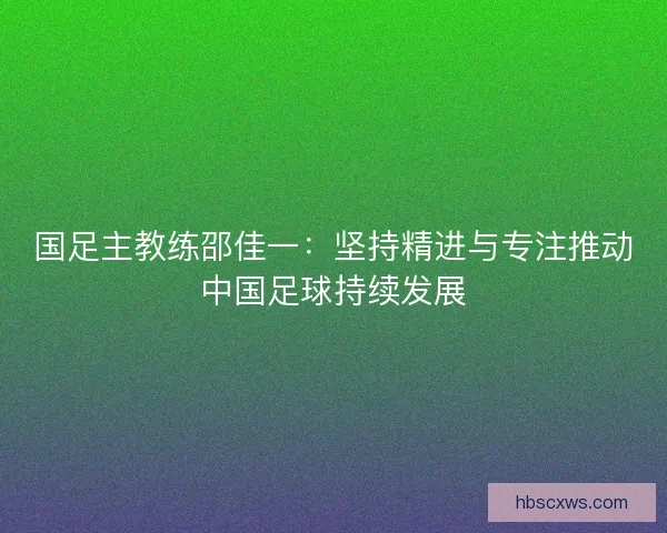 国足主教练邵佳一:坚持精进与专注推动中国足球持续发展 国足主教练邵佳一:坚持精进与专注推动中国足球持续发展